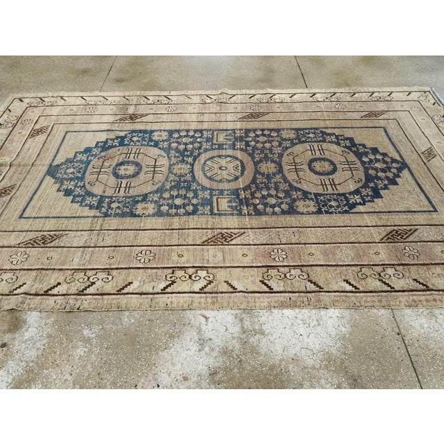 Textile Galerie Shabab Collection Late 19th Century East Turkestan Khotan Gallery Carpet For Sale - Image 7 of 10