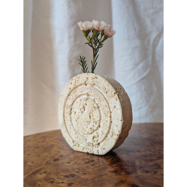 Stone Vintage Travertine Bud Vase from Fratelli Mannelli, 1970s For Sale - Image 7 of 11