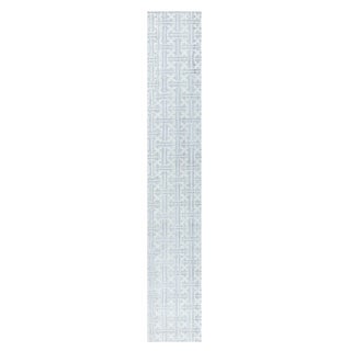 Modern Geometric Terra Hand-Knotted Wool Runner by Doris Leslie Blau For Sale