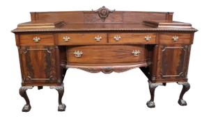 Chippendale Caved Solid Mahogany Sideboard