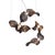 Brown Dune 8 Spiral Chandelier with Metallic Tone Shades from Moss Objects For Sale - Image 8 of 8