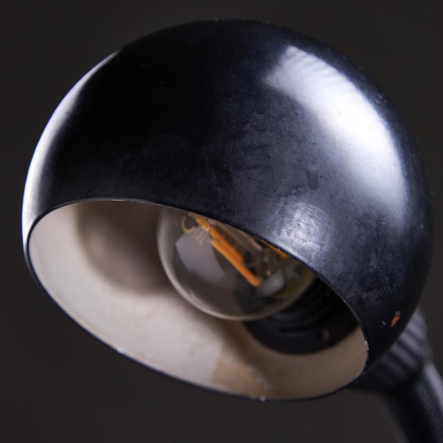 Matte Black Table Lamp with Spherical Hood For Sale - Image 6 of 15