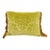 1980s Designer Handmade Green Cotton and Velvet Down Pillow With a Rope Fringe Trim For Sale