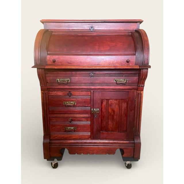 Rare Early Victorian Eastlake Barrel Top Desk. Original hardware and pull out writing platform. Extremely well made and...