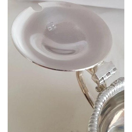 1960s Sterling Silver Mustard Pot and Spoon from Edward Barnard & Sons, London, 1960, Set of 2 For Sale - Image 5 of 18