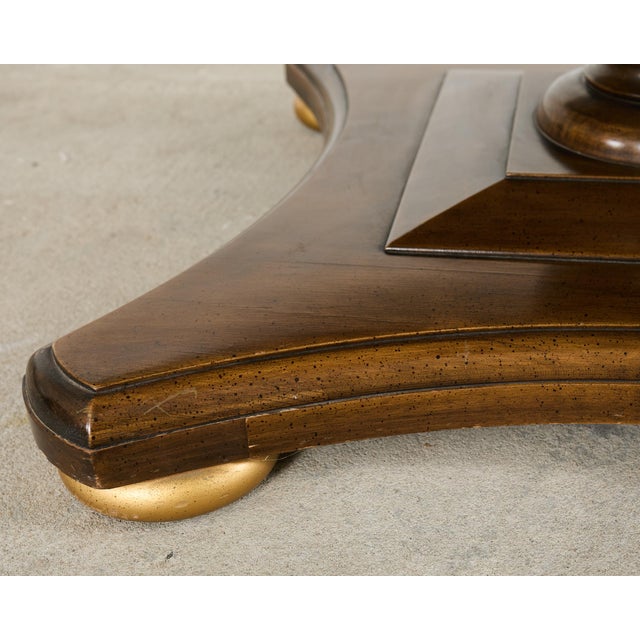 Midcentury Round Marble Top Pedestal Cocktail Table For Sale - Image 15 of 16