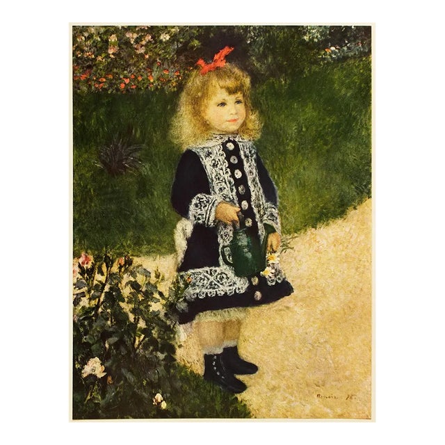 1956 After Renoir "A Girl With a Watering Can", Vintage Full-Color Print For Sale