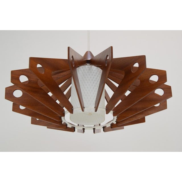 Mid-Century Modern Mid-Century Wooden Pendant, Former Czechoslovakia, 1970s For Sale - Image 3 of 16