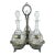 Antique English Silver Three Section Silverplate Decanter Holder or Tantalus With Lateraling Liquor For Sale