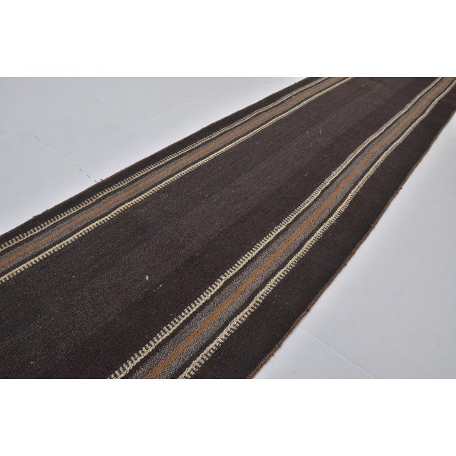 Turkish Wool Stripe Runner Kilim For Sale - Image 10 of 10