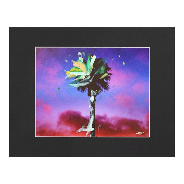 Hermosa Single Palm 5 - Original Sunset Still Life Photography Mixed Media Art by Pete Kasprzak For Sale