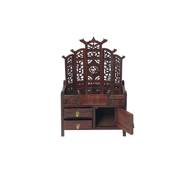 This is a handmade Chinese accent decorative miniature display furniture art . Dimensions: 5.5" x d 3.5" x h8" Origin:...