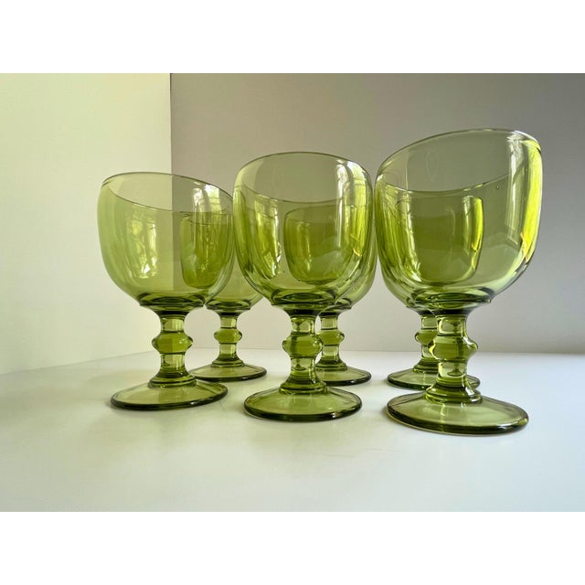 Glass Vintage Imperial Hoffman House Green Goblets - Set of 12 For Sale - Image 7 of 8
