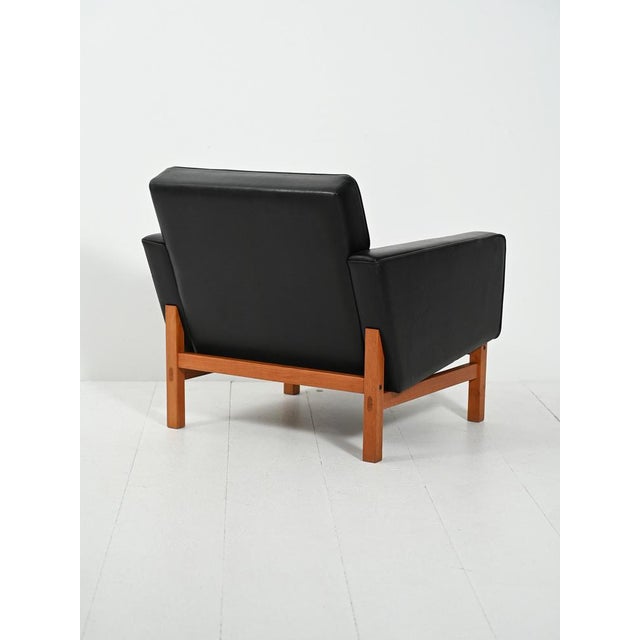 Swedish Armchair in Black Faux Leather from AB Futura, 1960s For Sale - Image 4 of 11