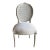 Antique Louis XVI Style French Cane Back Chair in Oyster White Finish For Sale