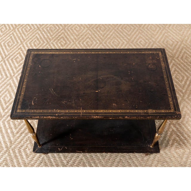 1940s Vintage Leather Top Table Chairish