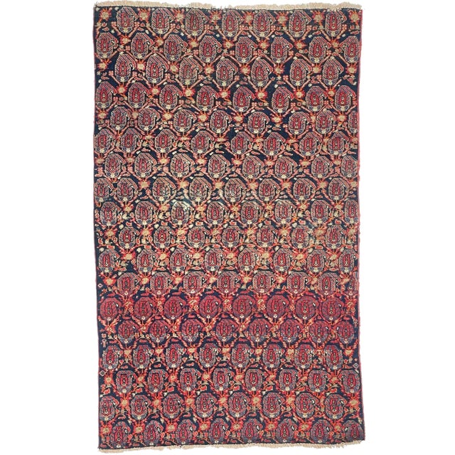 1930's Vintage Fragment Rug with Zoroastrian Flame Pattern 3 4 X 5 7 For Sale - Image 13 of 13