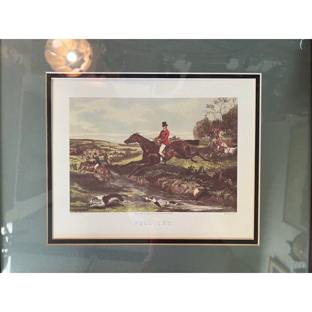 English Vintage Traditional English Hunt on Horse Scene Framed Prints - Set of 2 For Sale - Image 3 of 10