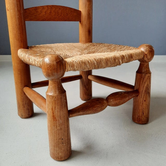 Low Chair with Rush Seat, 1950s For Sale - Image 8 of 9