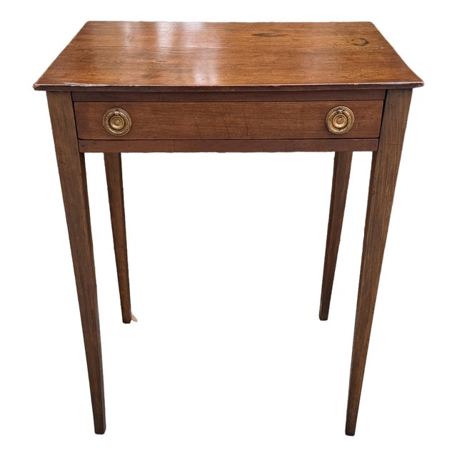 Antique Georgian Style Mahogany Side Table, One Drawer Stand For Sale