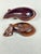 An Antique Japanese wooden lidded box shaped like an eggplant made out of Huanghuali wood. This is a pre-owned item so...