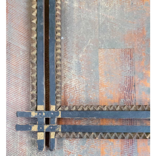 20th Century American Black and Gold Carved Pine Tramp Folk Art Picture Frame For Sale In New York - Image 6 of 10