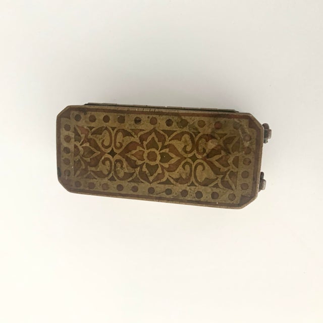 Metal 19th Century Bronze Inlay Betel Nut Box For Sale - Image 7 of 10
