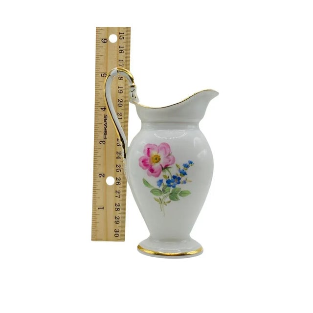 Meissen Porcelain Antique Meissen Gilded Floral Porcelain Creamer For Sale - Image 4 of 7
