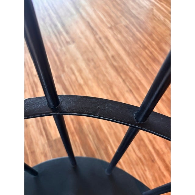 Vintage Wallin Forge Windsor Style Iron Dining Chairs For Sale In Louisville - Image 6 of 17