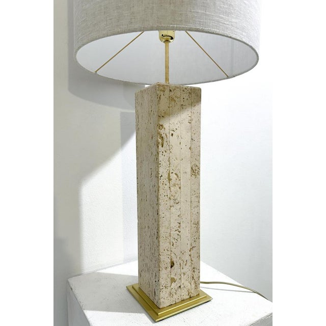 Stone Vintage Italian Travertine Lamp For Sale - Image 7 of 10
