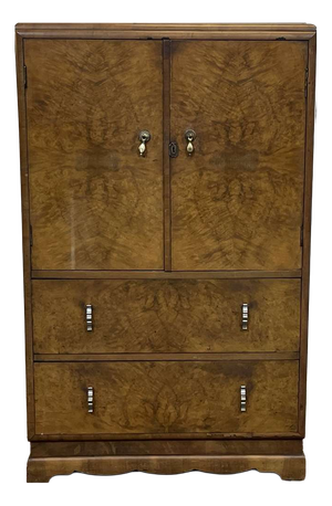 Art Deco English Sideboard in Burr Walnut, 1950s