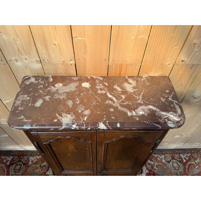 Louis XIV Style Plinth Wardrobe in Oak and Marble For Sale - Image 5 of 9