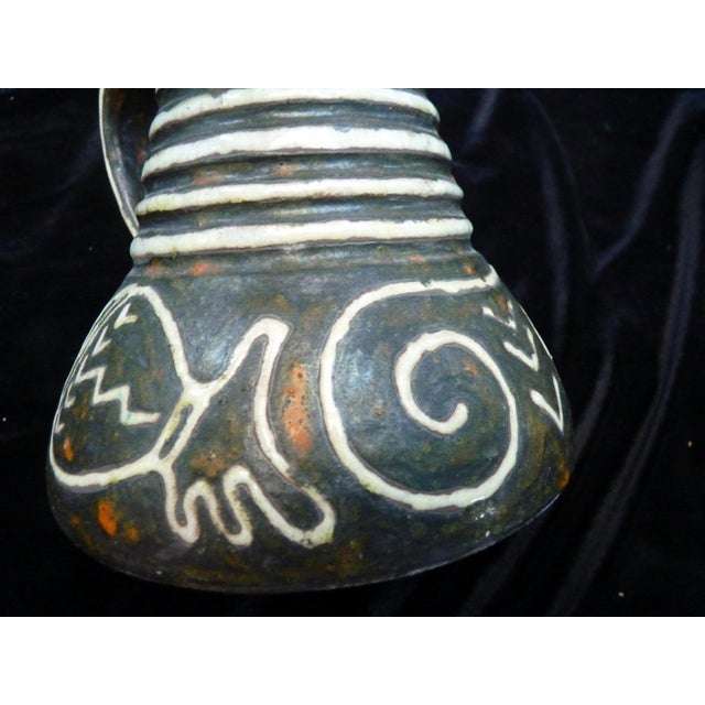 Brown Signed Mid-Century Modern Brutalist Romanian Studio Pottery Vase Pm 1413 For Sale - Image 8 of 8