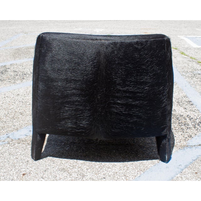 Animal Skin Verellen “Murphy” Black Hair on Hide Armchair For Sale - Image 7 of 8
