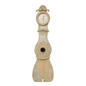 19th Century Northern Swedish Painted Wood Floor Clock