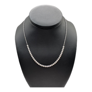 Natural Diamond Cluster Necklace in 10kt White Gold – 1ctw Diamonds, 16-17", New