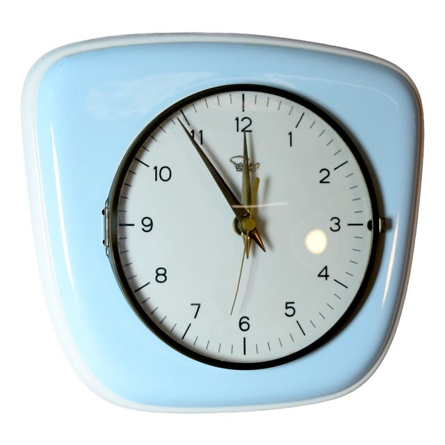 Enamel Wall Clock from Selva, 1950s For Sale