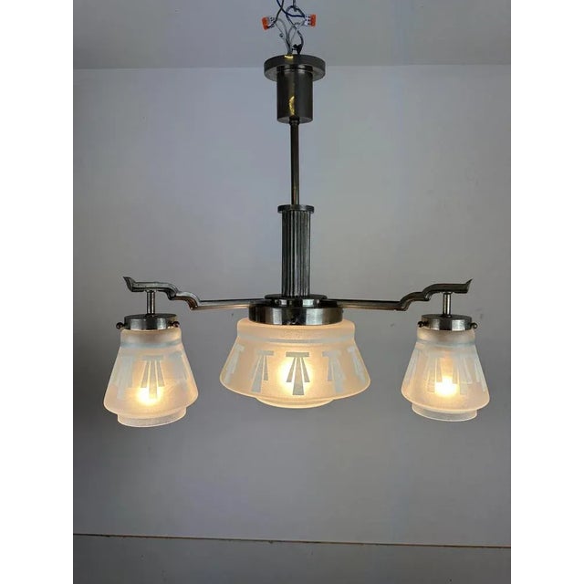 Vintage Art Deco Hanging Lamp For Sale - Image 5 of 7