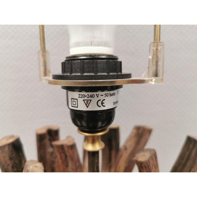 Brown Vintage Table Lamp in Driftwood, 1980s For Sale - Image 8 of 15