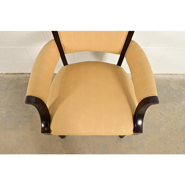 Wood Barbara Barry for Baker Furniture Modern Regency Mahogany Armchairs, Pair For Sale - Image 7 of 14