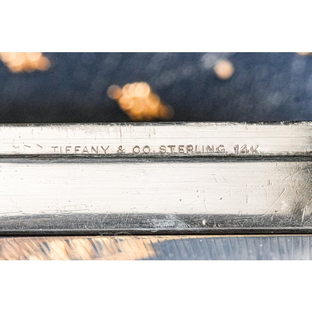 Gold 1920s Exquisite Art Deco Tiffany & Co. Antique Sterling Silver Jewelry Case Box Ruby 14k Gold Accents For Sale - Image 8 of 17