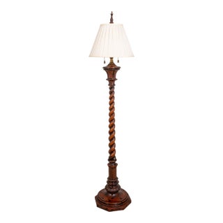Continental Style Faux Painted Finish Floor Lamp For Sale