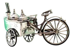 Silver Ice Cream Vending Cart