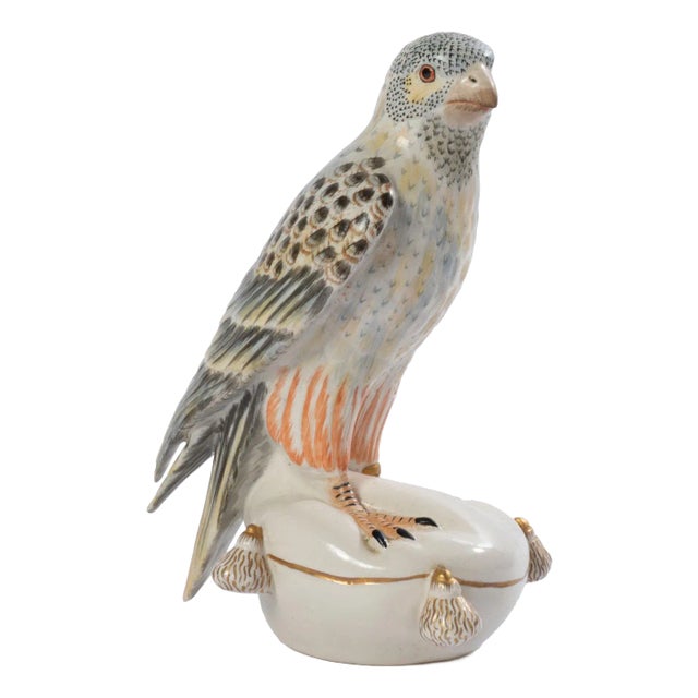 Mottahedeh Porcelain Falcon on Pillow For Sale