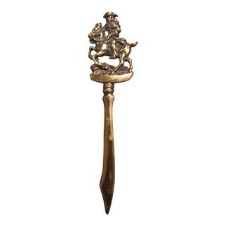 Cast Brass "Dick Turpin" Highwayman Letter Opener – British Motif For Sale