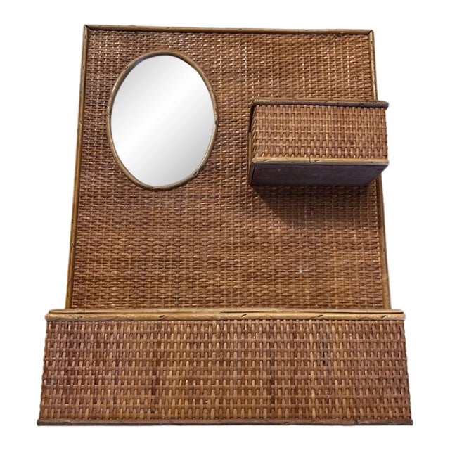 Vintage Wall Organizer With Mirror For Sale