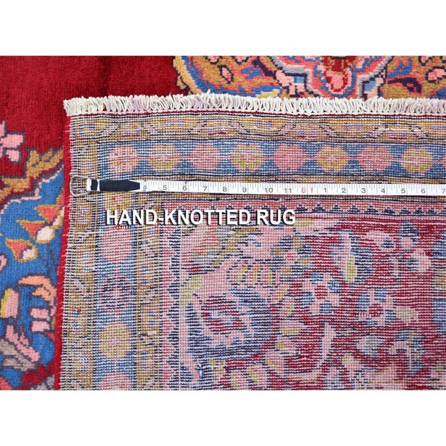 Textile Vintage Persian Hamadan Colorful Natural Wool Hand Knotted Oriental Rug For Sale - Image 7 of 8
