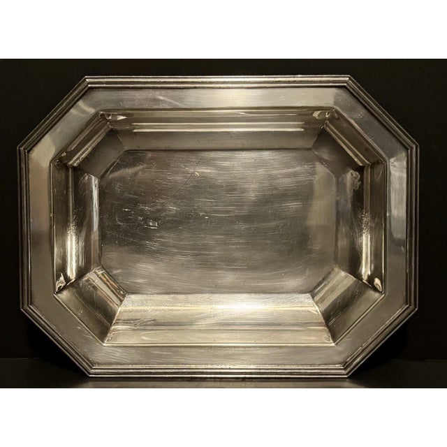 Vintage Sheffield Epns Octagonal Platter 11” X 8” Makers Mark Silver Plate For Sale - Image 6 of 6