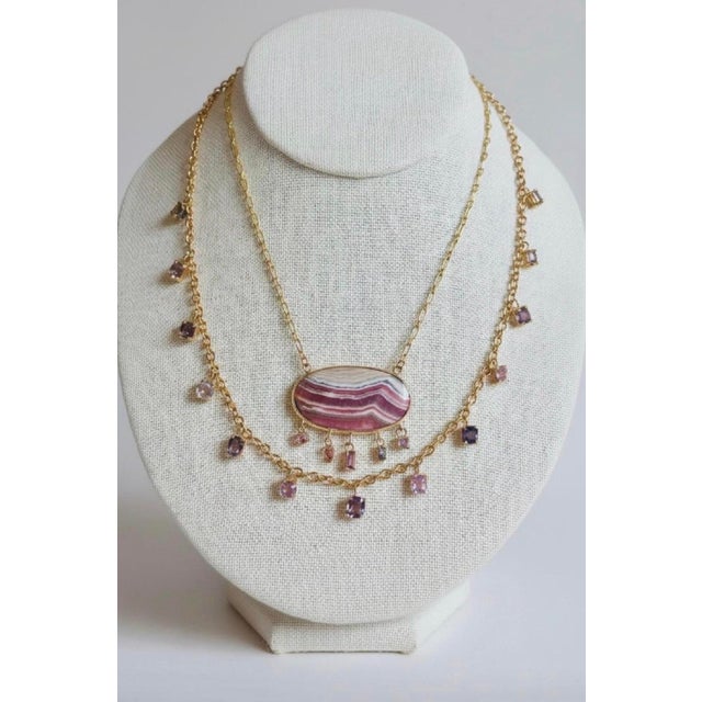 Spinel Necklace With 14k Gold Oval Link Chain For Sale - Image 10 of 11