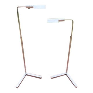 1970s Cedric Hartman Adjustable Chrome Floor Lamps - a Pair For Sale